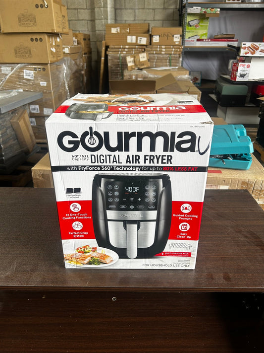 Auction For Gourmia 6QT Digital AirFryer with FryForce 360 Technology - 2Much Liquidators