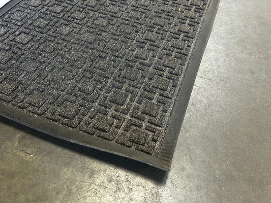Black 23”x35” Durable Heavy-Duty Rubber Door Mat, Indoor / Outdoor Low Profile Easy to Clean Floor Mat Ideal for Patio, Front Entry, Garage, and More. Waterproof - 2Much Liquidators