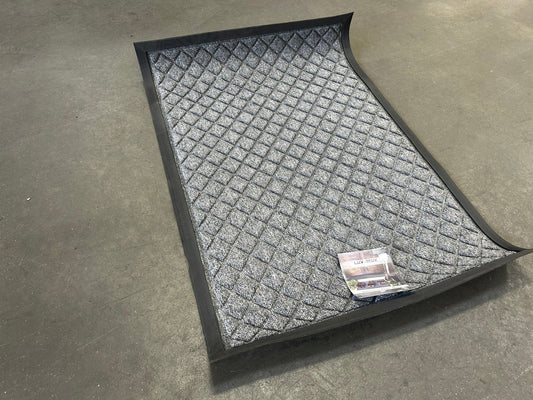 Grey 23”x35” Durable Heavy-Duty Rubber Door Mat, Indoor / Outdoor Low Profile Easy to Clean Floor Mat Ideal for Patio, Front Entry, Garage, and More. Waterproof - 2Much Liquidators