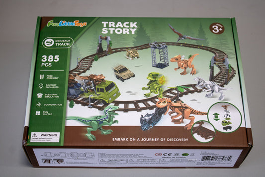 Toy Dinosaur Track 385 Pcs, Building Block Puzzle For Kids Ages 3+, Fun Puzzle for Kids - 2Much Liquidators